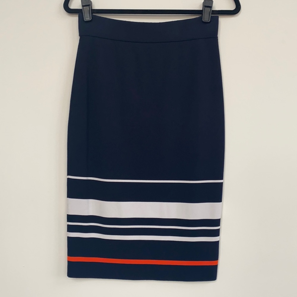 Navy Knit Pencil Skirt